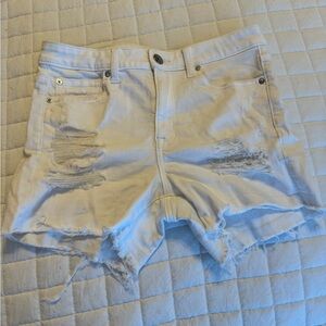 American Eagle white denim shorts